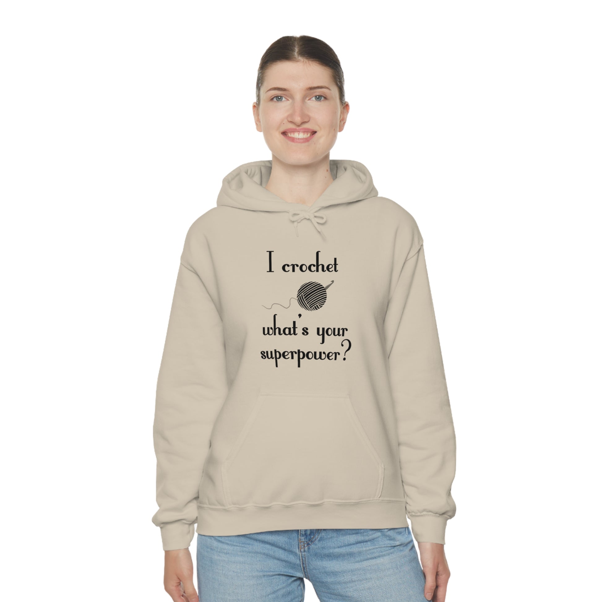 "I Crochet What's Your Superpower?" Graphic Hoodie - Warmed