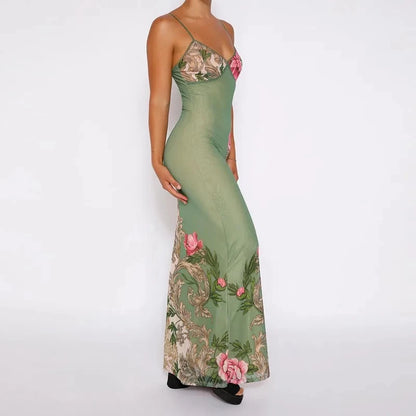 Long Floral Print Dress - Warmed