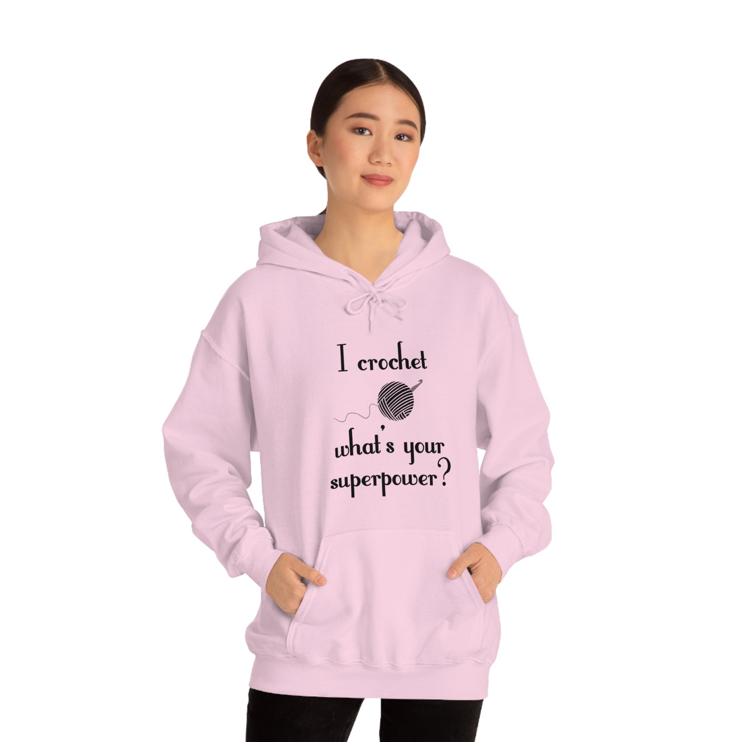 "I Crochet What's Your Superpower?" Graphic Hoodie - Warmed