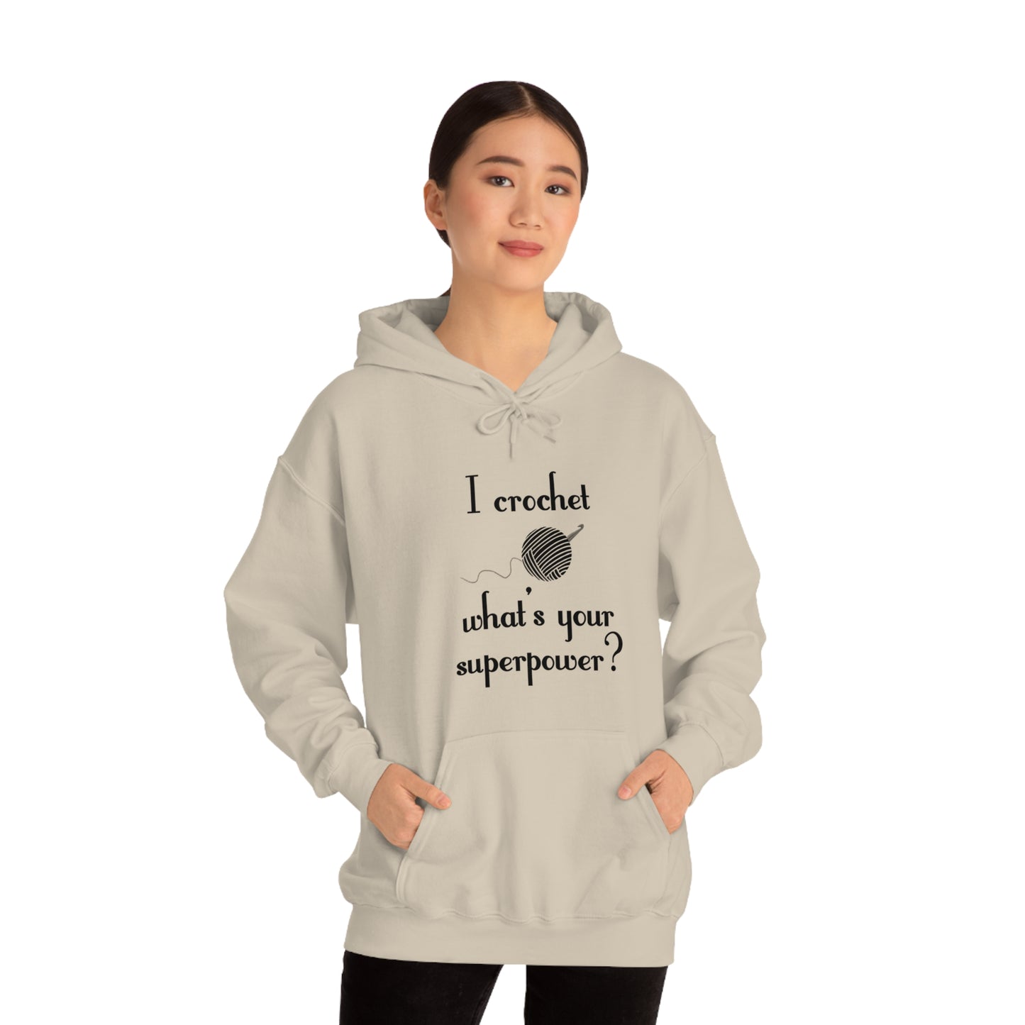 "I Crochet What's Your Superpower?" Graphic Hoodie - Warmed