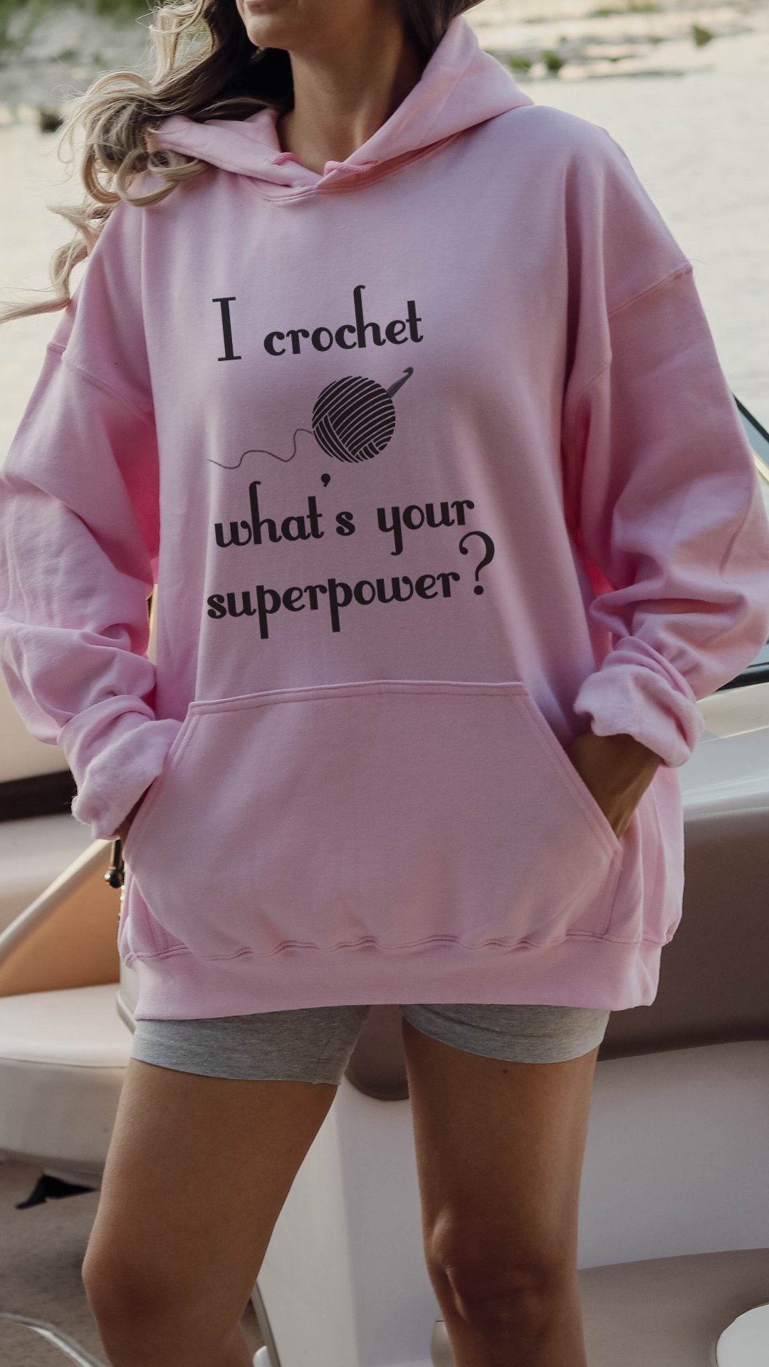 "I Crochet What's Your Superpower?" Graphic Hoodie - Warmed