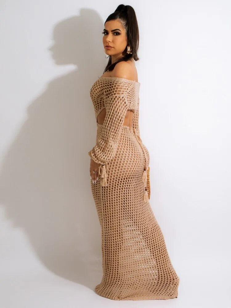 Crochet Bodycon Dress Cover Up - Warmed