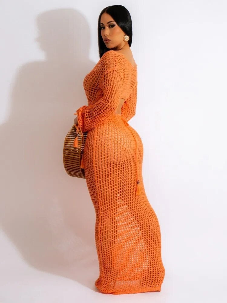 Crochet Bodycon Dress Cover Up - Warmed
