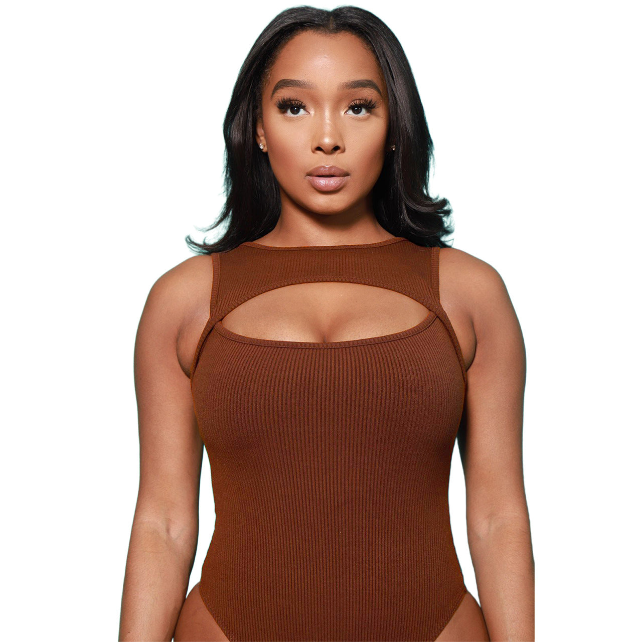 Solid Cut-Out Knit Bodysuit - Warmed