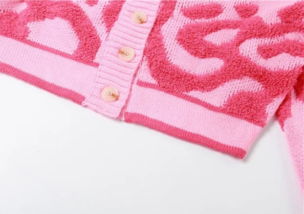 Pink Midriff Varsity Sweater - Warmed