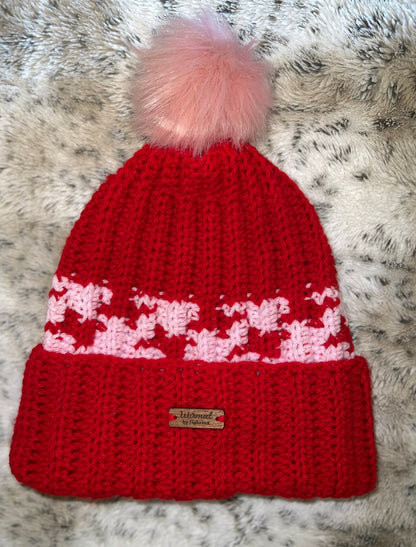 Ribbed Crochet Valentine's Day Hat /Slouchy Toque | Beginner Friendly With Pictures
