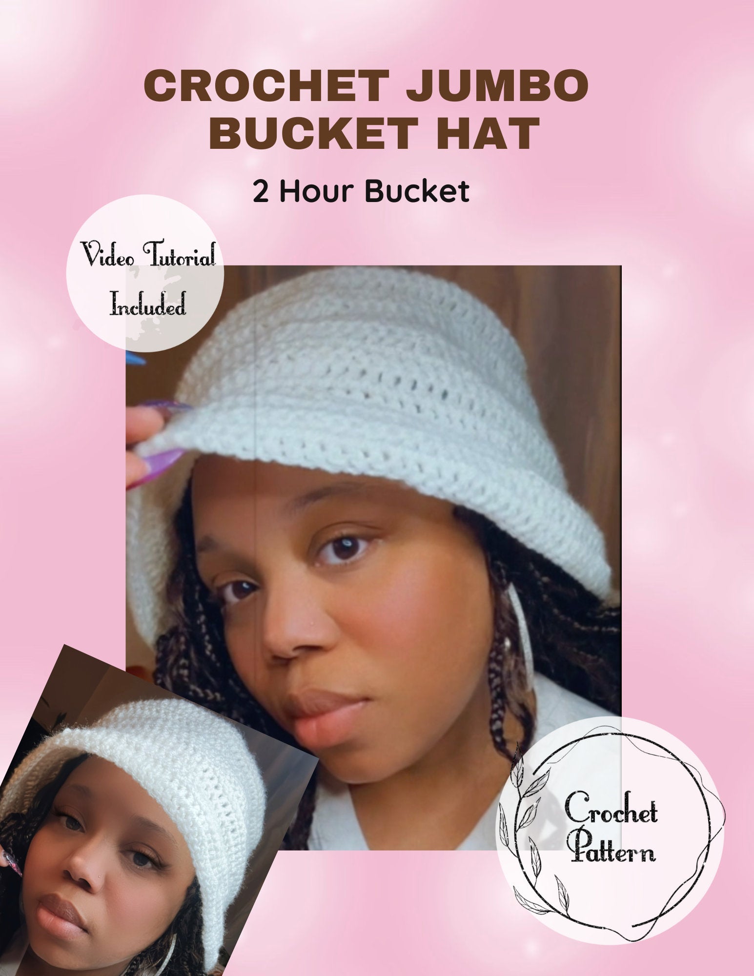 EASY Crochet Bucket Hat pattern | DIY Jumbo Bucket Hat | 2 Hour Hat