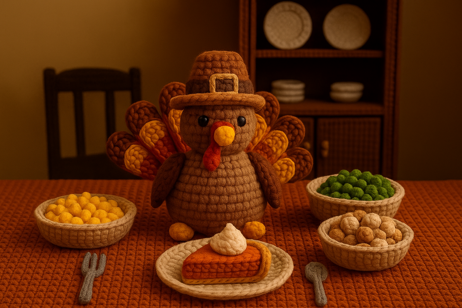 November / Turkey Day 2025 Crochet Wallpaper