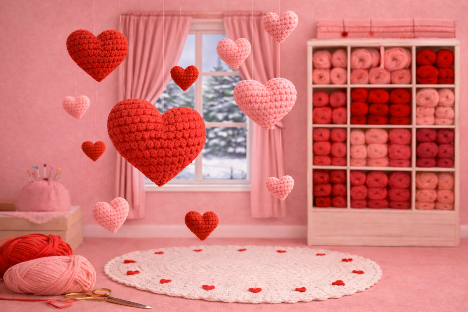 February 2026 Crochet Themed Wallpaper